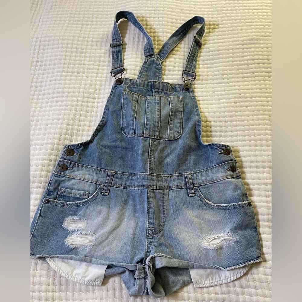 Mudd Light Blue Denim Overall shorts